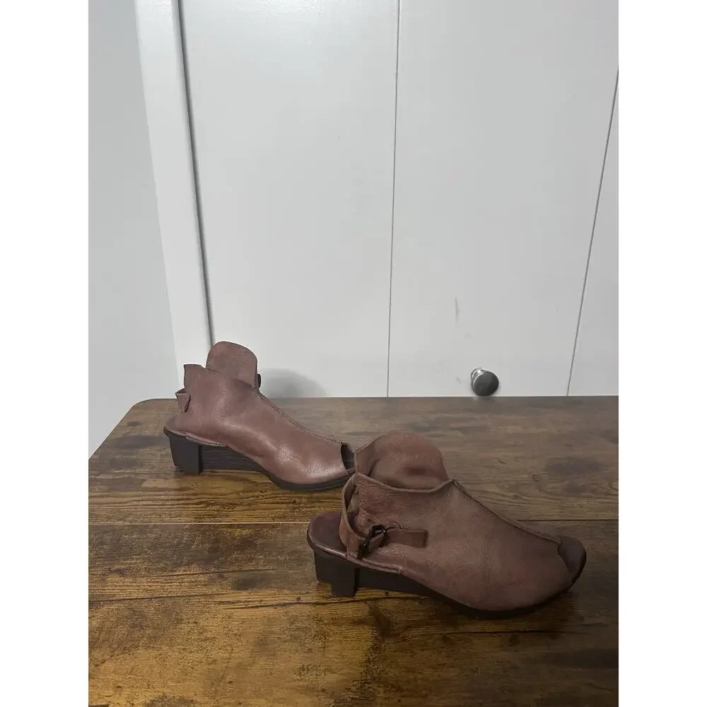 TRIPPEN Mandarin Wedge Womens Sandal EU 38/US 7.5 Chocolate Leather Designer